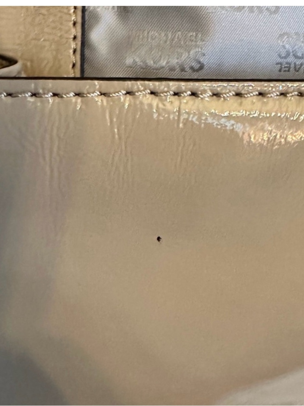 Michael Kors Tan Patent Leather Clutch with Removable Shoulder Strap - Picture 10 of 12